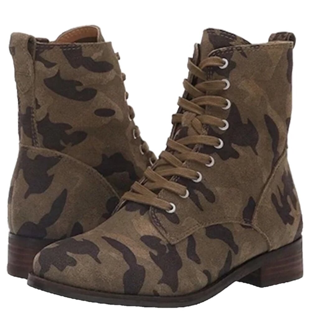 Lucky Brand Hestawn Suede Camouflage Ankle Boots